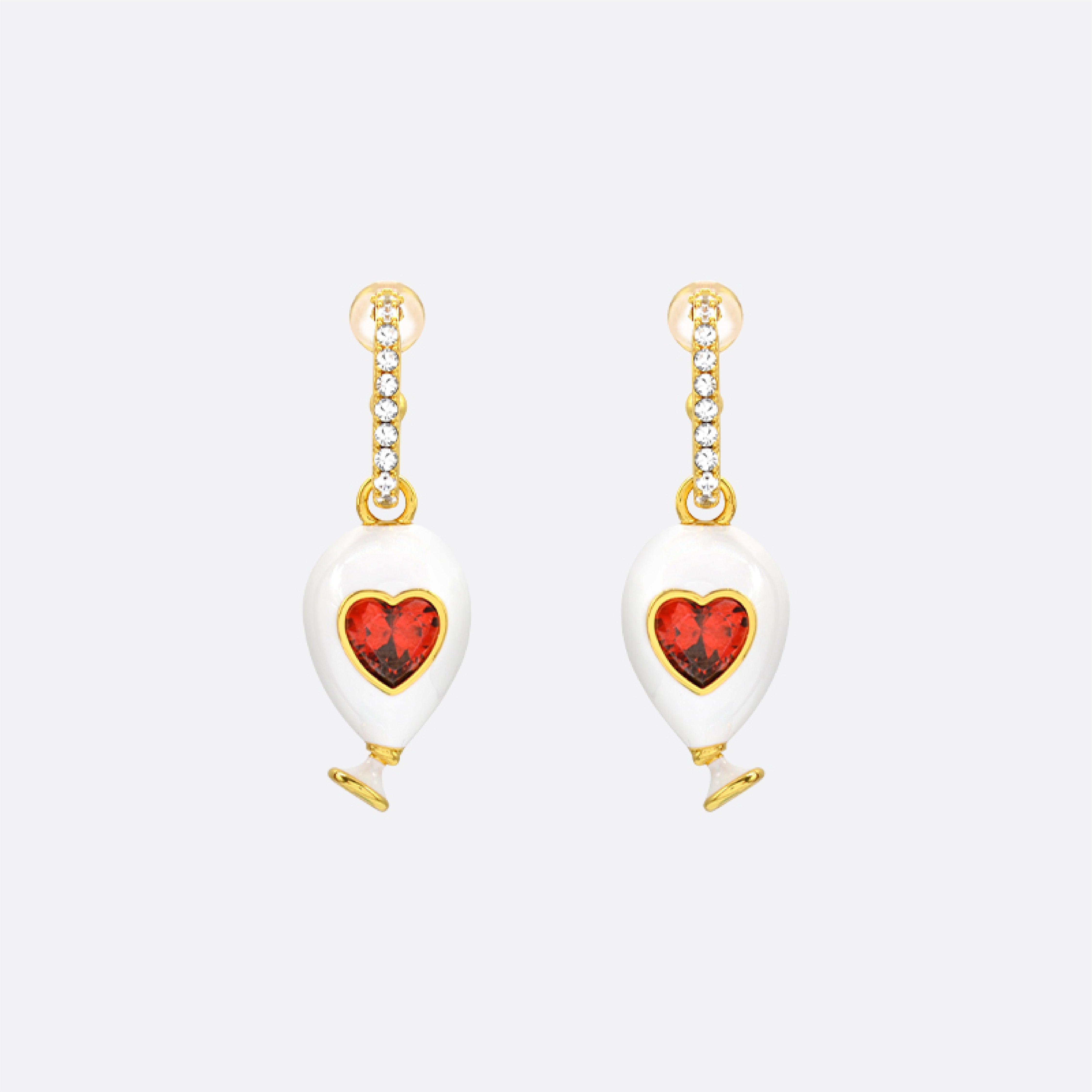 Age of Innocence Red & White Dangle Earrings