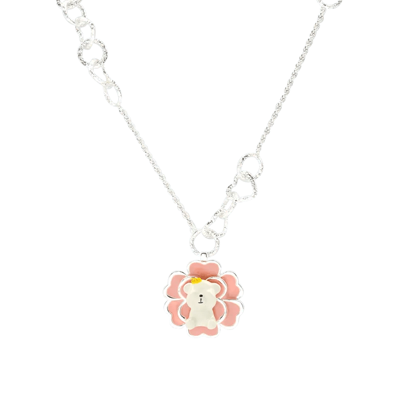 Camellia Bear Pendant Charm Necklace - SAHI London | Handcrafted Jewellery Handbags & T-shirt Fashion