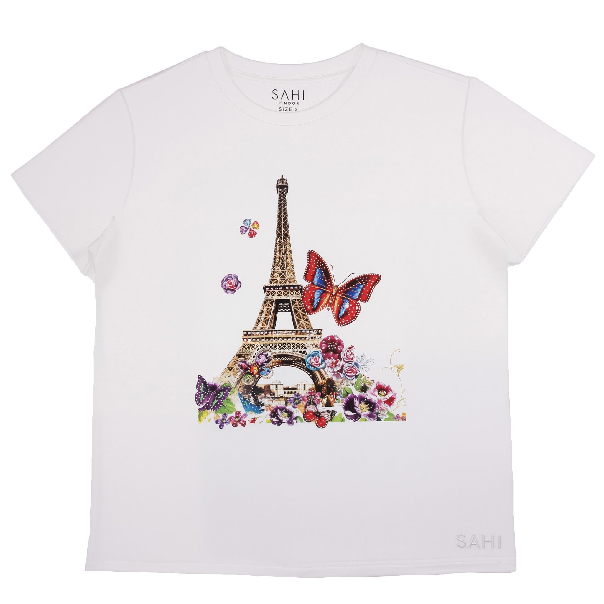 Cotton Eiffel Tower Printed & Embroidered T-Shirt