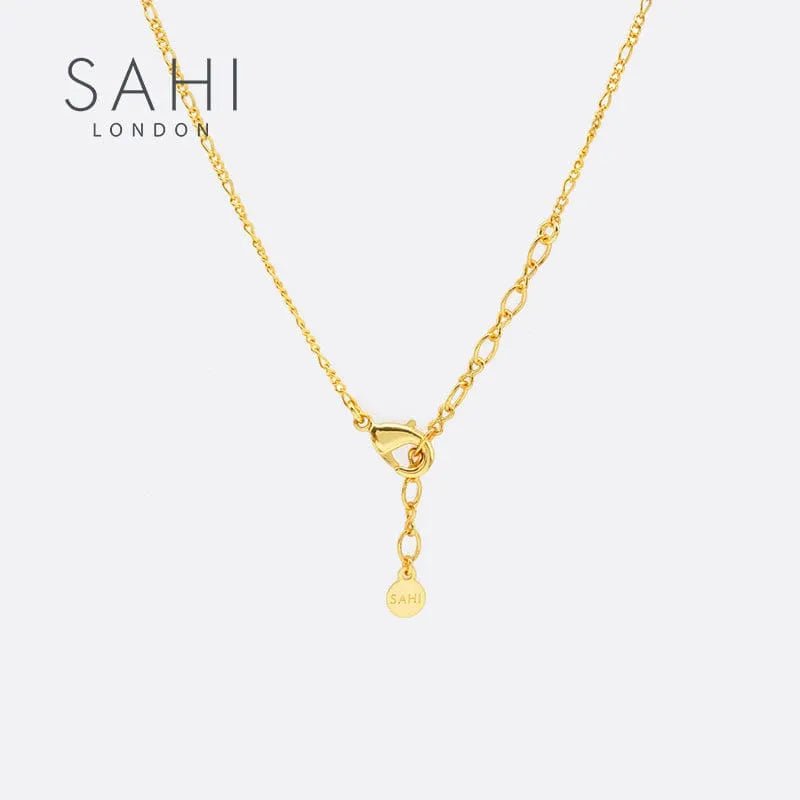Forget me not Flower Enameled Pearl Enamel Necklace - SAHI London | Handcrafted Jewellery Handbags & T-shirt Fashion