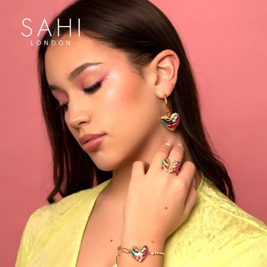 Love Affair Hoop Drop Earrings - SAHI London | Handcrafted Jewellery Handbags & T-shirt Fashion