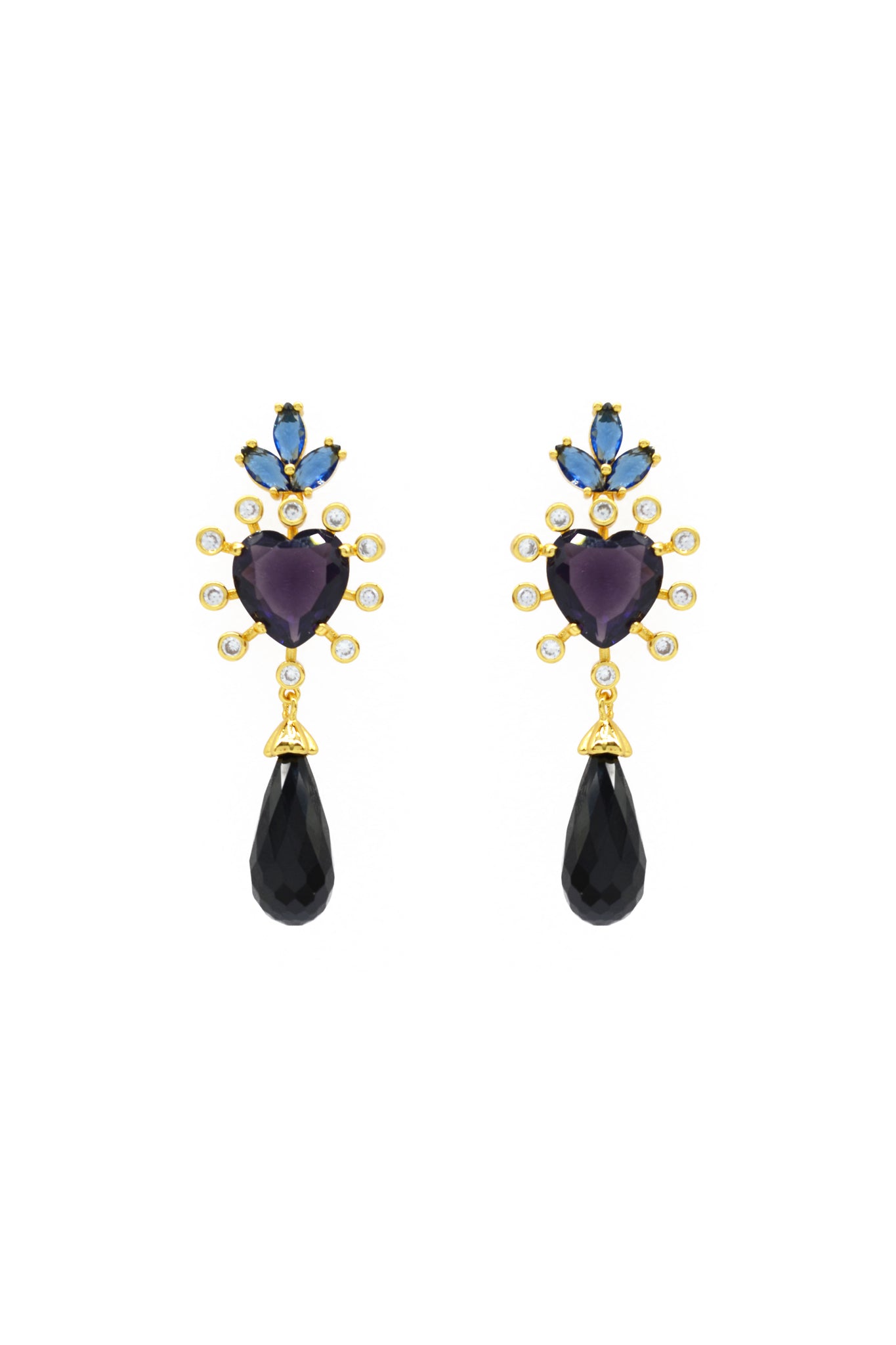 Maroon Dangle  Statement Earring with Pearl