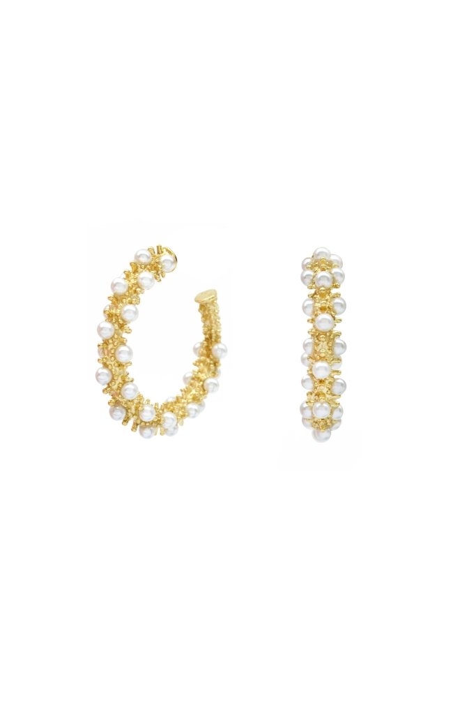 Golden Hoop Statement Gold Plated Earring - SAHI London | Handcrafted Jewellery Handbags & T-shirt Fashion