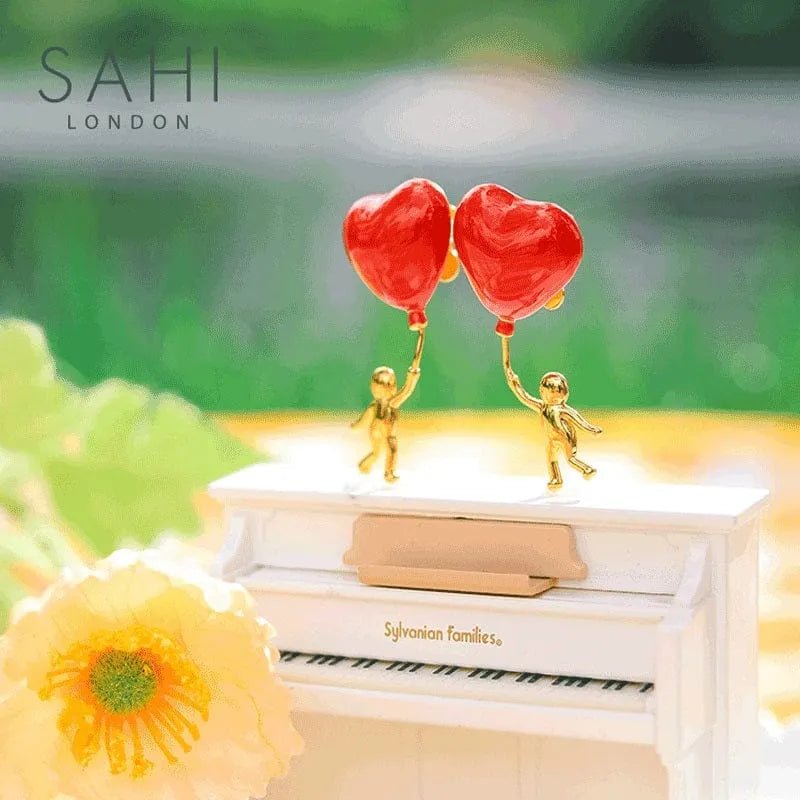 Heart Shaped Enamel Drop Earrings - SAHI London | Handcrafted Jewellery Handbags & T-shirt Fashion
