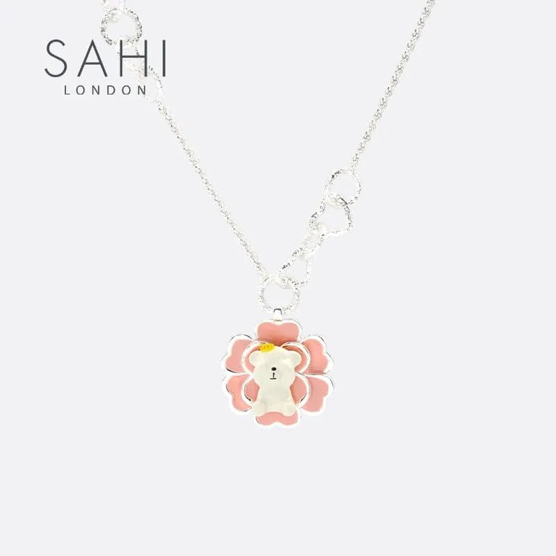 Camellia Bear Pendant Charm Necklace - SAHI London | Handcrafted Jewellery Handbags & T-shirt Fashion