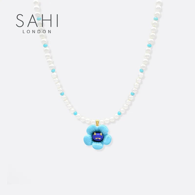 Monster Yellow Enamel & Pearl Necklace - SAHI London | Handcrafted Jewellery Handbags & T-shirt Fashion