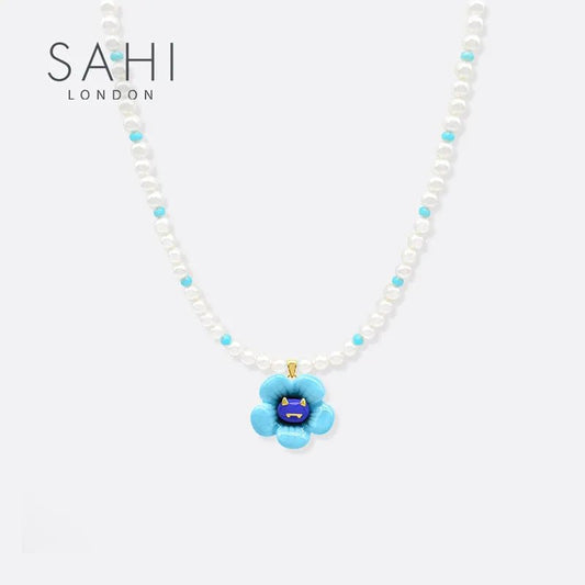 Monster Yellow Enamel & Pearl Necklace - SAHI London | Handcrafted Jewellery Handbags & T-shirt Fashion