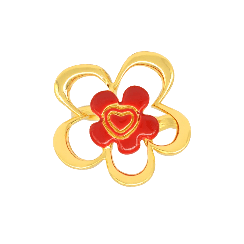 Little Red Flower Adjustable Ring - SAHI London | Handcrafted Jewellery Handbags & T-shirt Fashion