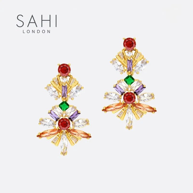 Shine Collection Drop Crystal Earring - SAHI London | Handcrafted Jewellery Handbags & T-shirt Fashion