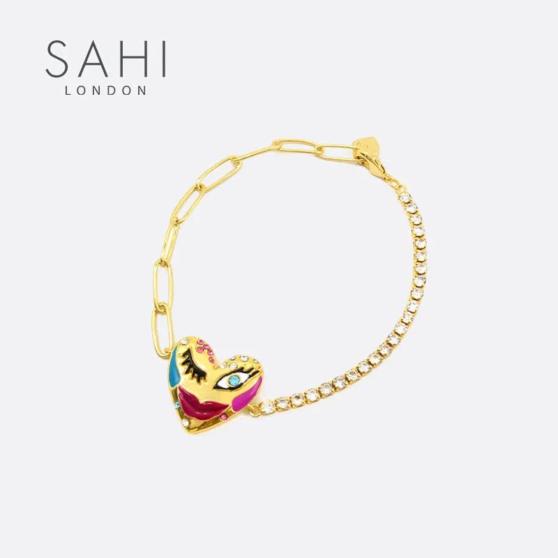 Love Affair Chain & Link Bracelet - SAHI London | Handcrafted Jewellery Handbags & T-shirt Fashion