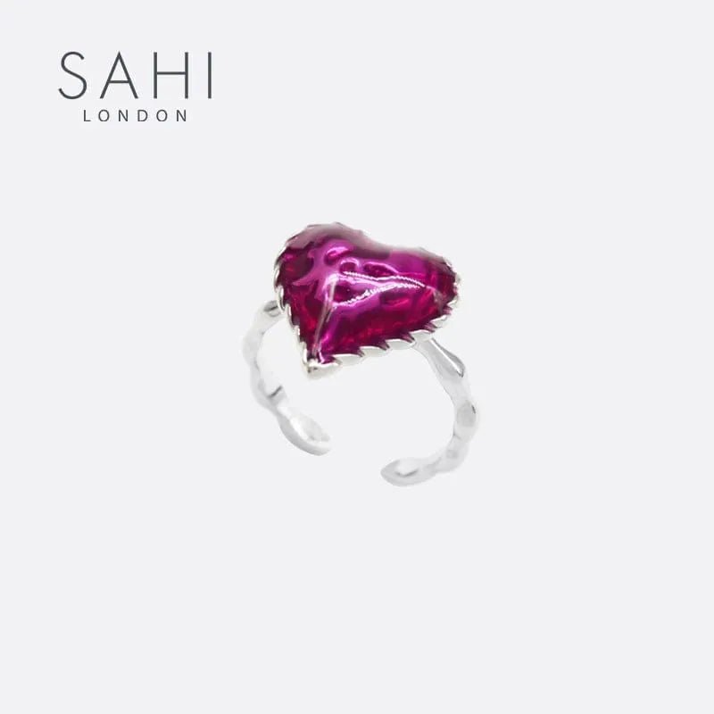 With Love Heart Enamel Adjustable Ring - SAHI London | Handcrafted Jewellery Handbags & T-shirt Fashion