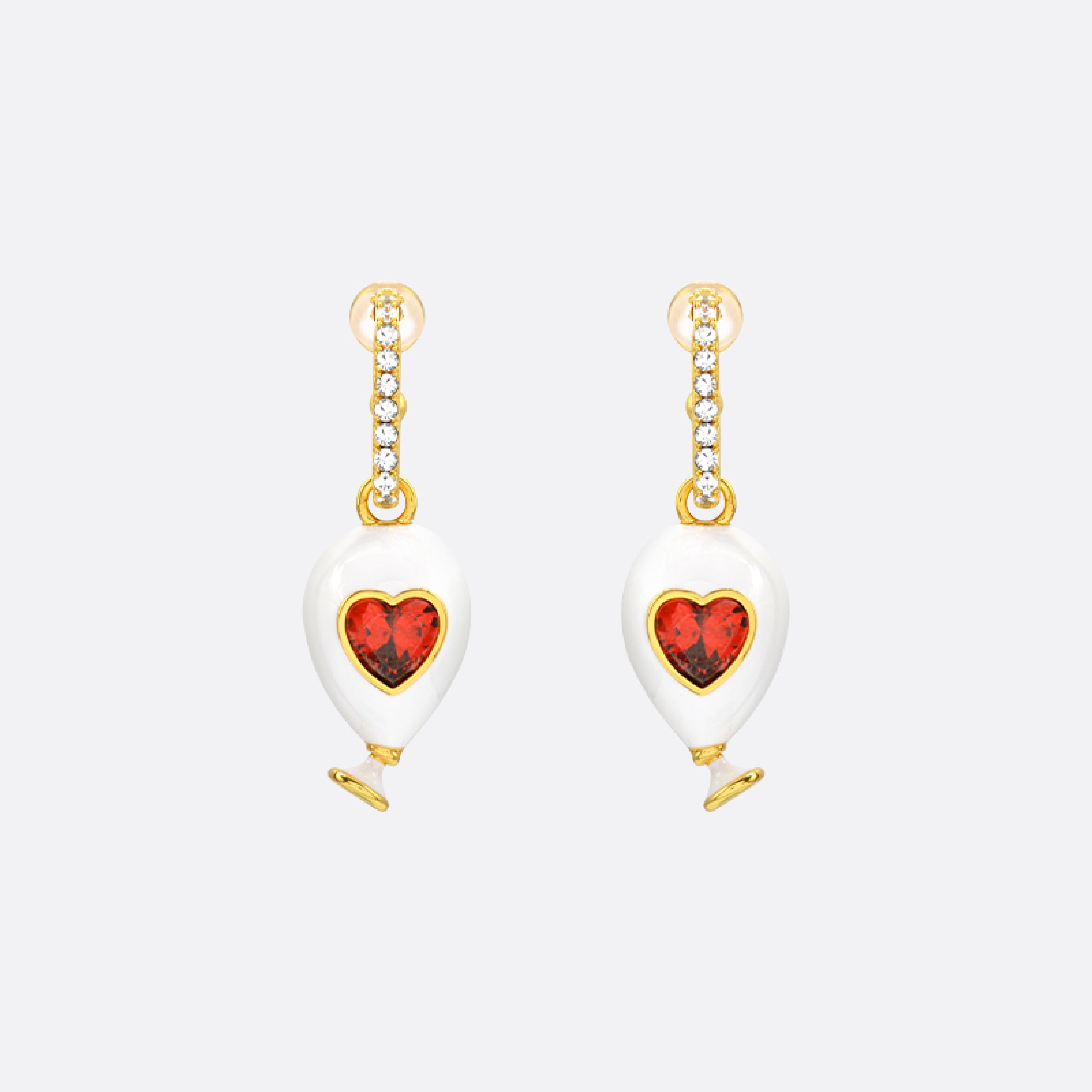 Sahi London Age of Innocence Red & White Dangle Earrings