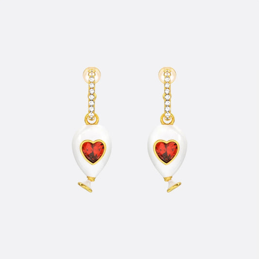 Age of Innocence Red & White Dangle Earrings - SAHI London | Handcrafted Jewellery Handbags & T-shirt Fashion