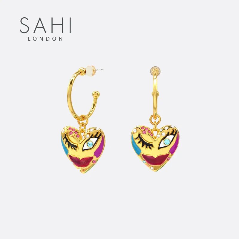 Love Affair Hoop Drop Earrings - SAHI London | Handcrafted Jewellery Handbags & T-shirt Fashion