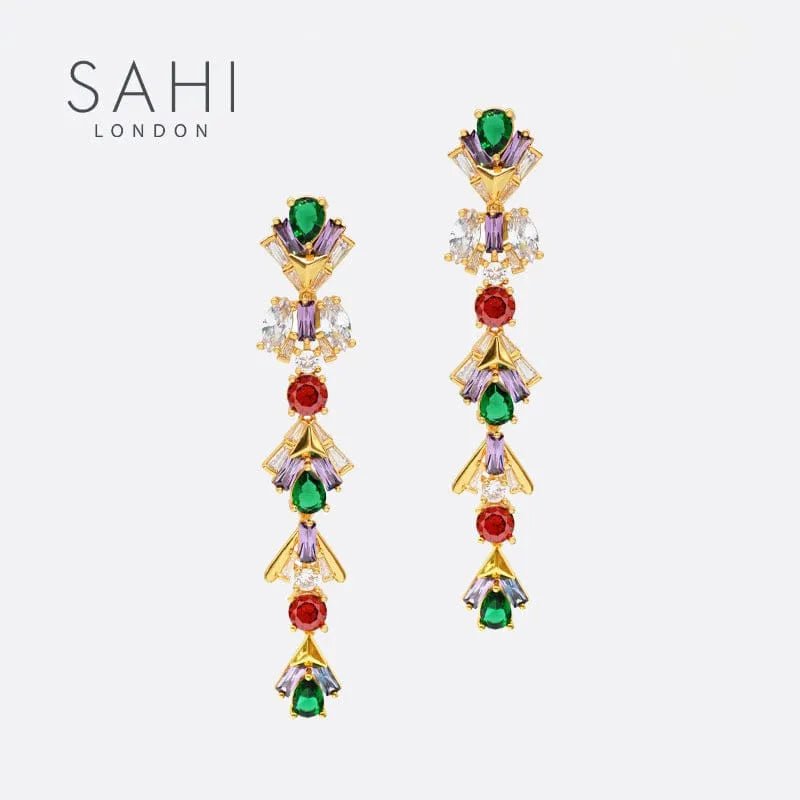 Shine Collection Dangling Crystal Earring - SAHI London | Handcrafted Jewellery Handbags & T-shirt Fashion