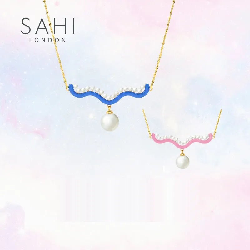 Fantasy Pearl and Enamel Necklace - SAHI London | Handcrafted Jewellery Handbags & T-shirt Fashion