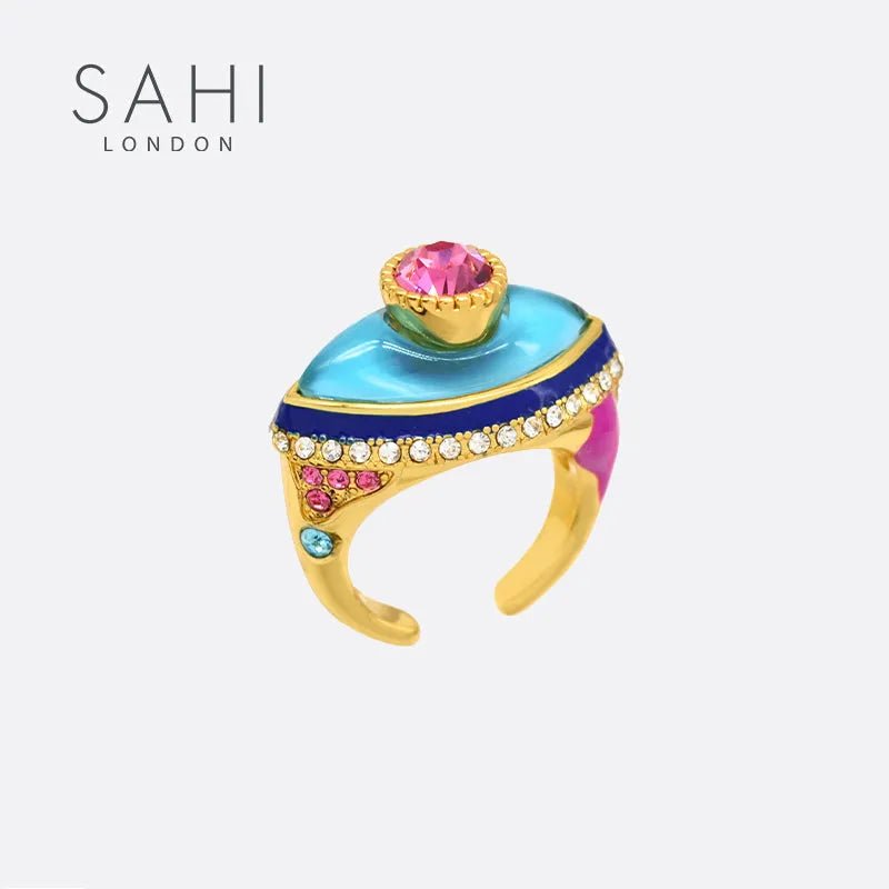 Love Affair Teardrop Adjustable Free Size Ring - SAHI London | Handcrafted Jewellery Handbags & T-shirt Fashion