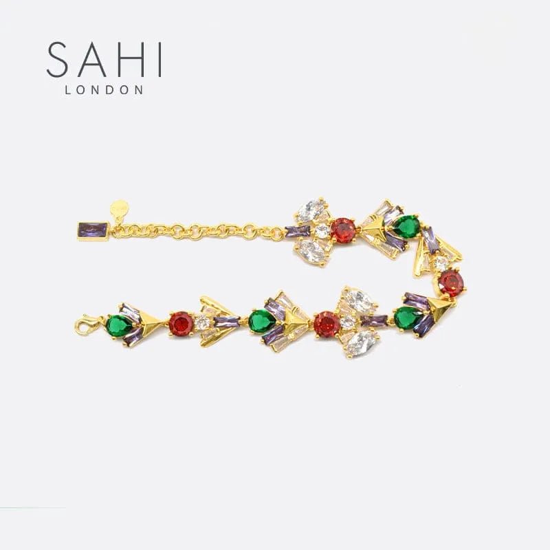 Shine Zircon Crystal Chain Link Bracelet - SAHI London | Handcrafted Jewellery Handbags & T-shirt Fashion