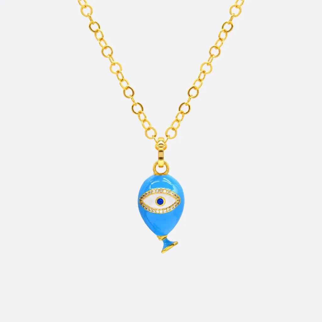 Age of Innocence Blue Eyed Ballon Adjustable necklace - SAHI London | Handcrafted Jewellery Handbags & T-shirt Fashion