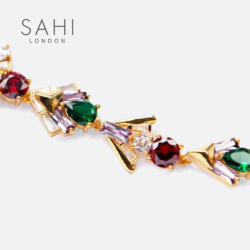 Shine Zircon Crystal Chain Link Bracelet - SAHI London | Handcrafted Jewellery Handbags & T-shirt Fashion