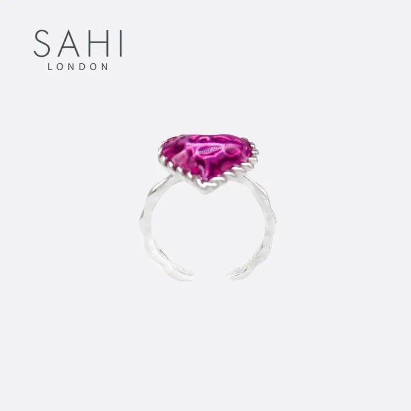 With Love Heart Enamel Adjustable Ring - SAHI London | Handcrafted Jewellery Handbags & T-shirt Fashion