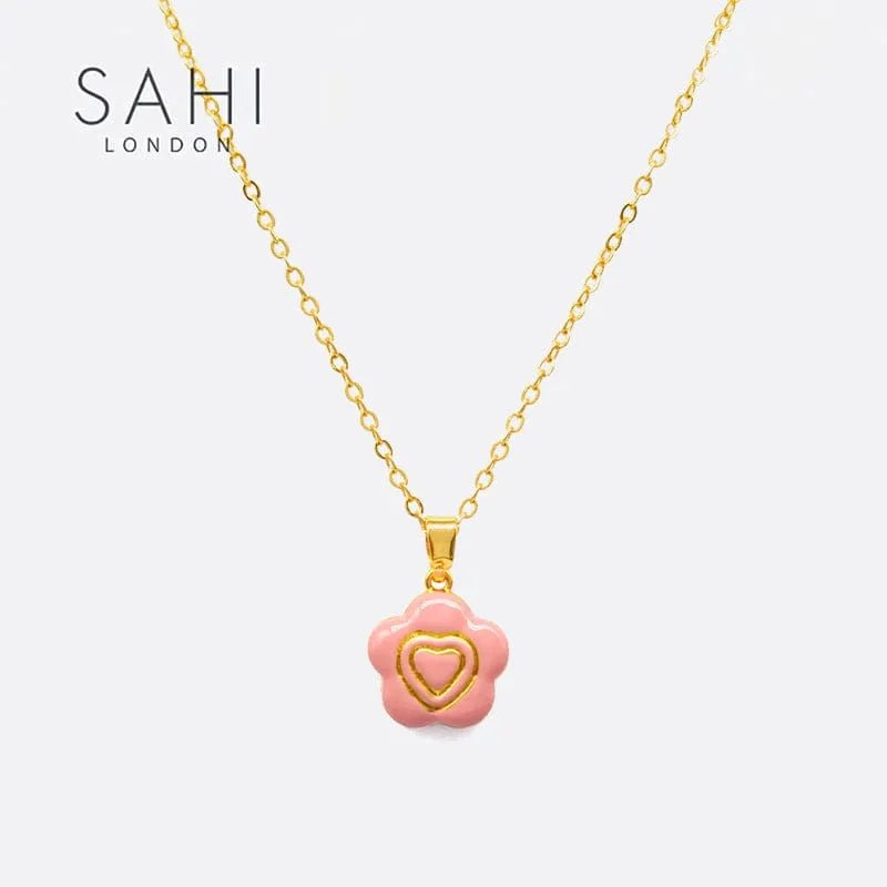 Little Flower Flip Pendant Necklace - SAHI London | Handcrafted Jewellery Handbags & T-shirt Fashion