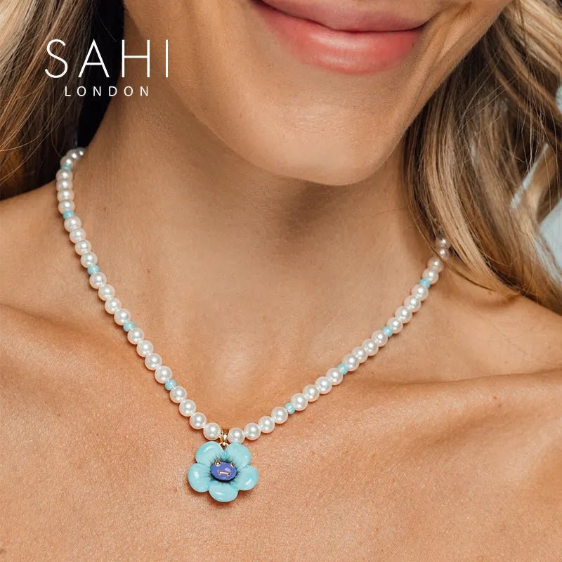 Monster Yellow Enamel & Pearl Necklace - SAHI London | Handcrafted Jewellery Handbags & T-shirt Fashion