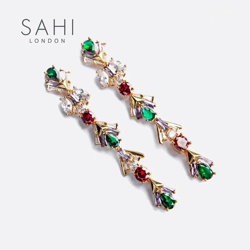 Shine Collection Dangling Crystal Earring - SAHI London | Handcrafted Jewellery Handbags & T-shirt Fashion