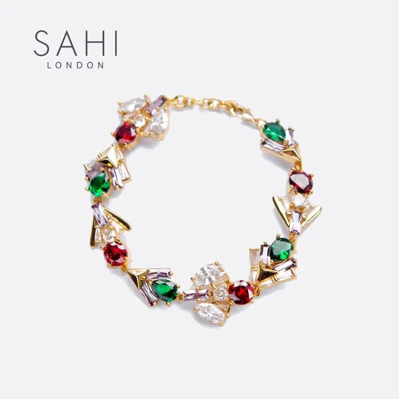 Shine Zircon Crystal Chain Link Bracelet - SAHI London | Handcrafted Jewellery Handbags & T-shirt Fashion