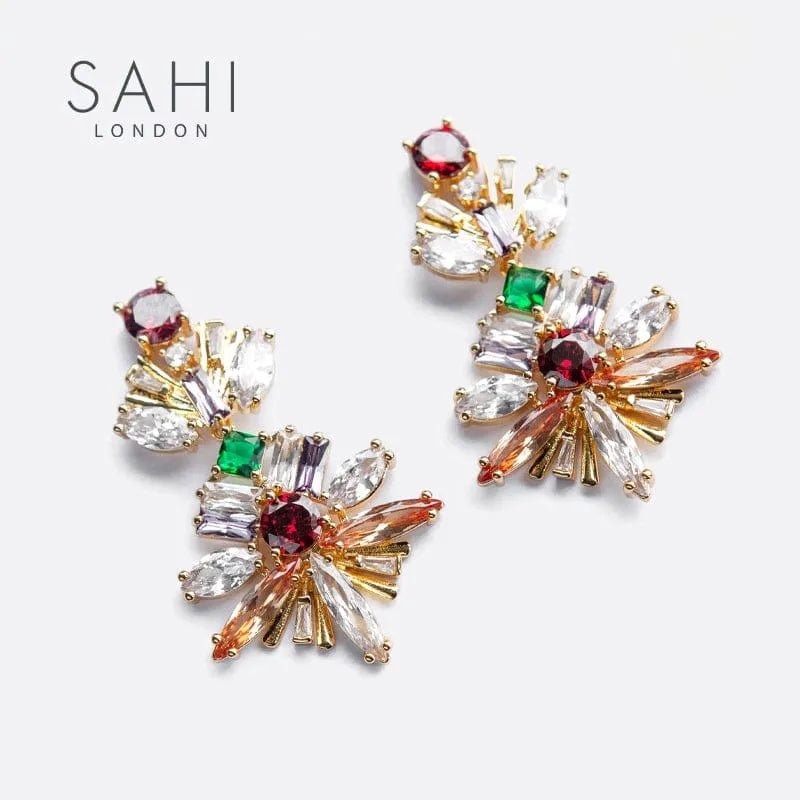 Shine Collection Drop Crystal Earring - SAHI London | Handcrafted Jewellery Handbags & T-shirt Fashion