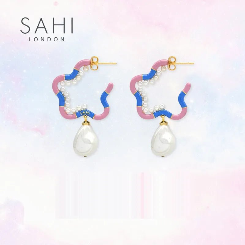 Fantasy Starfish Pearl Hoop Earrings - SAHI London | Handcrafted Jewellery Handbags & T-shirt Fashion