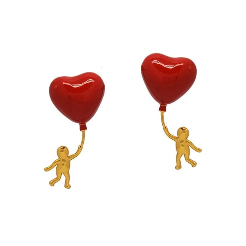 Heart Shaped Enamel Drop Earrings - SAHI London | Handcrafted Jewellery Handbags & T-shirt Fashion