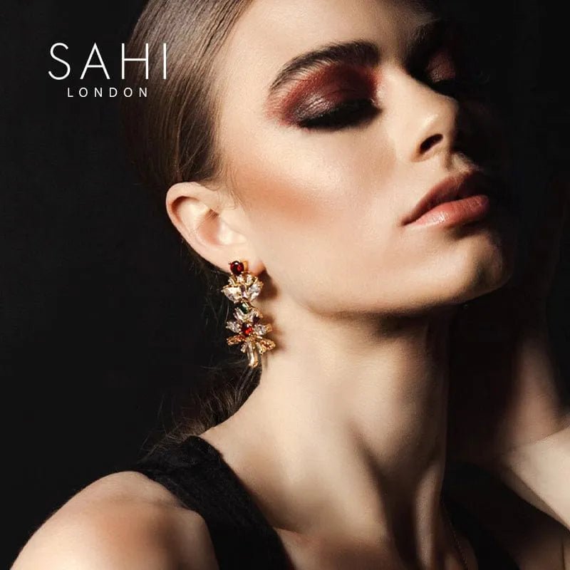 Shine Collection Drop Crystal Earring - SAHI London | Handcrafted Jewellery Handbags & T-shirt Fashion