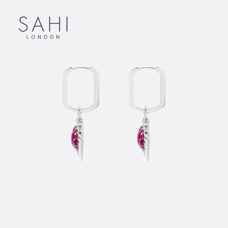 With Love Heart Enameled Drop Dangling Earing - SAHI London | Handcrafted Jewellery Handbags & T-shirt Fashion