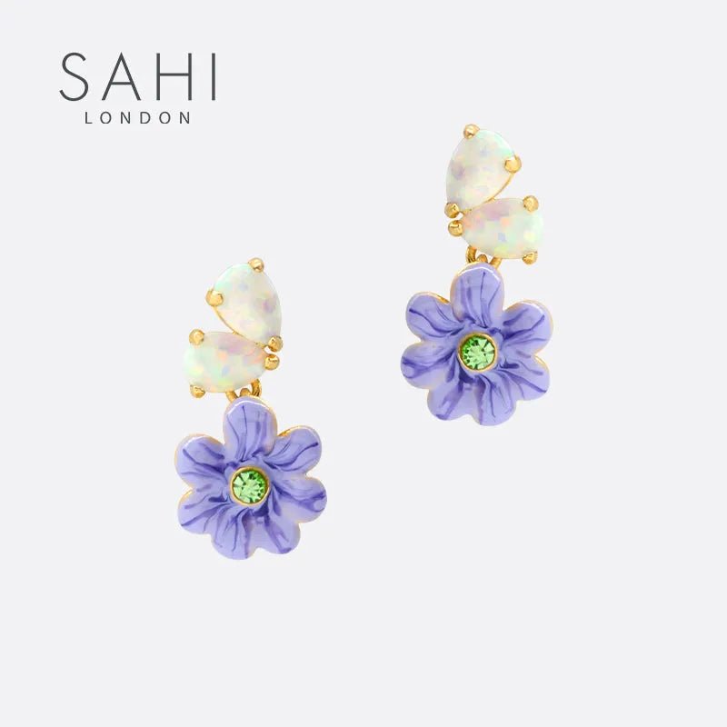 Enchanting Garden flower Drop Earrings - SAHI London | Handcrafted Jewellery Handbags & T-shirt Fashion