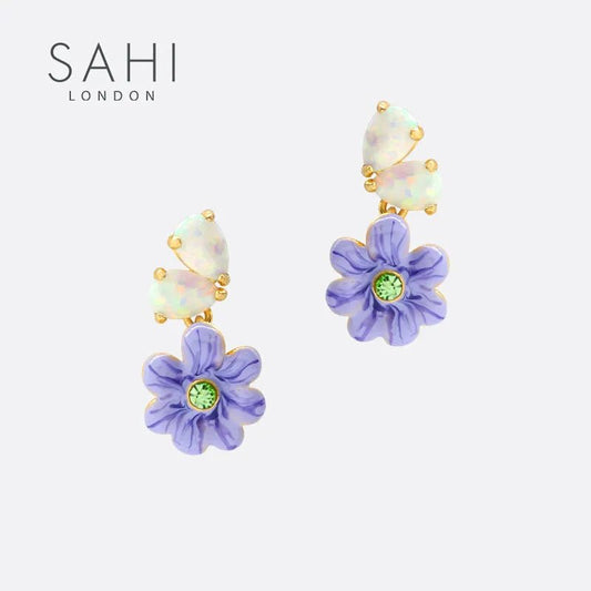 Enchanting Garden flower Drop Earrings - SAHI London | Handcrafted Jewellery Handbags & T-shirt Fashion