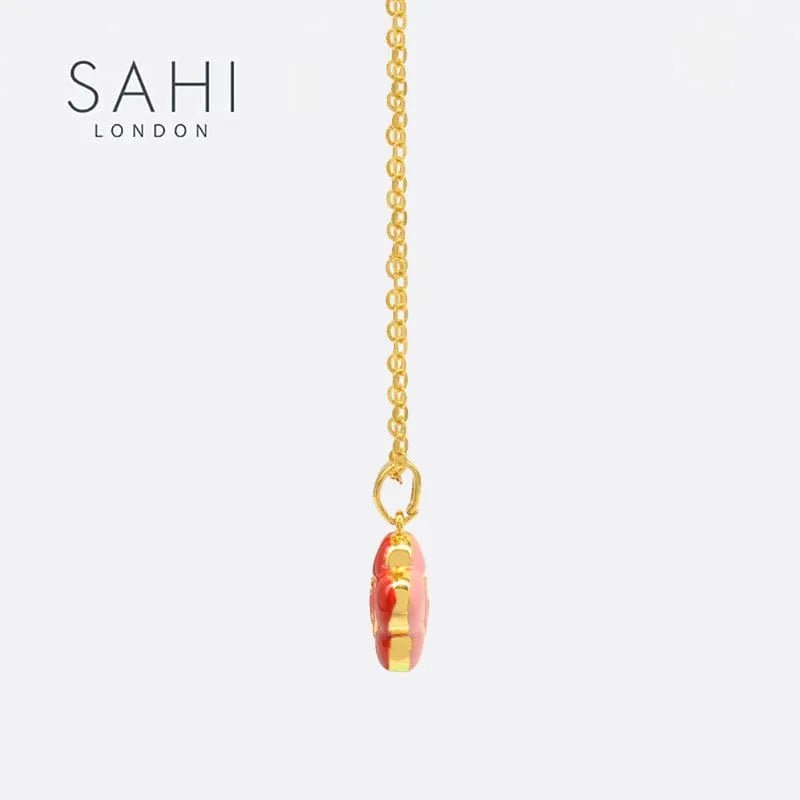 Little Flower Flip Pendant Necklace - SAHI London | Handcrafted Jewellery Handbags & T-shirt Fashion