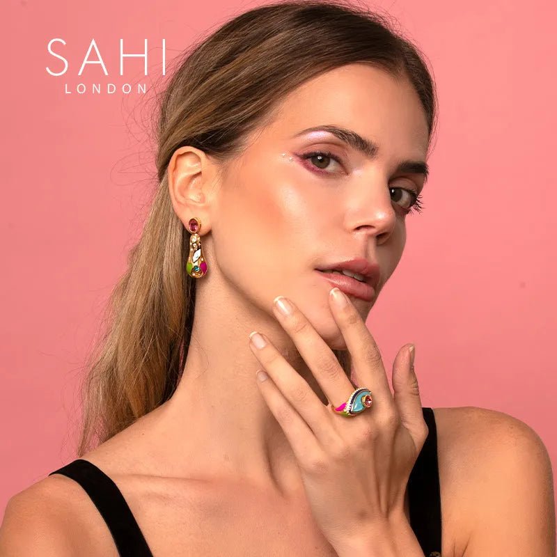 Love Affair Teardrop Drop Earrings - SAHI London | Handcrafted Jewellery Handbags & T-shirt Fashion