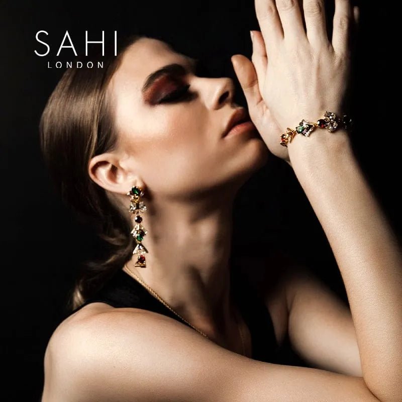 Shine Collection Dangling Crystal Earring - SAHI London | Handcrafted Jewellery Handbags & T-shirt Fashion