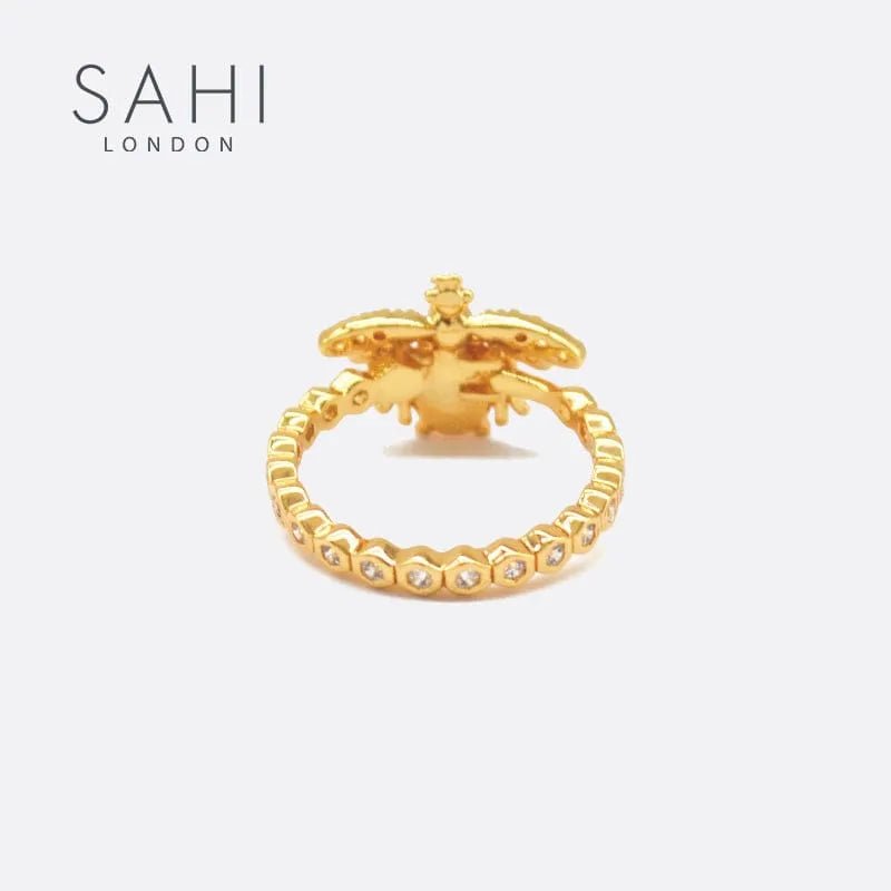 Golden Bee & Pearl Ring - SAHI London | Handcrafted Jewellery Handbags & T-shirt Fashion