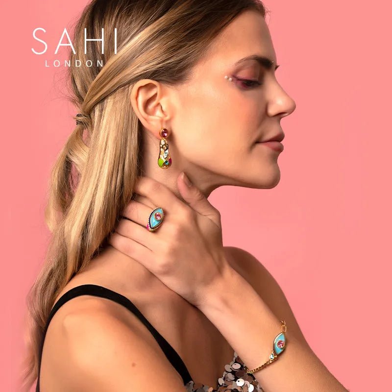 Love Affair Teardrop Adjustable Free Size Ring - SAHI London | Handcrafted Jewellery Handbags & T-shirt Fashion