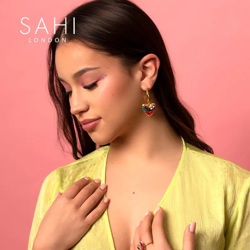 Love Affair Hoop Drop Earrings - SAHI London | Handcrafted Jewellery Handbags & T-shirt Fashion