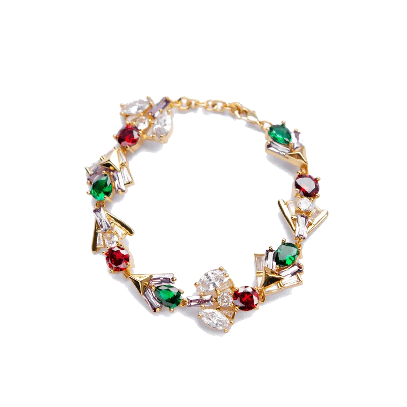 Shine Zircon Crystal Chain Link Bracelet - SAHI London | Handcrafted Jewellery Handbags & T-shirt Fashion