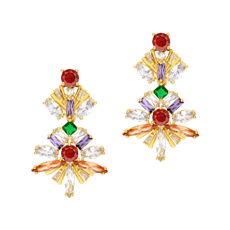 Shine Collection Drop Crystal Earring - SAHI London | Handcrafted Jewellery Handbags & T-shirt Fashion