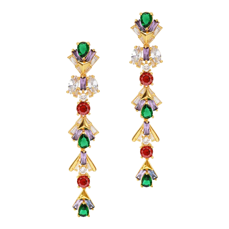 Shine Collection Dangling Crystal Earring - SAHI London | Handcrafted Jewellery Handbags & T-shirt Fashion