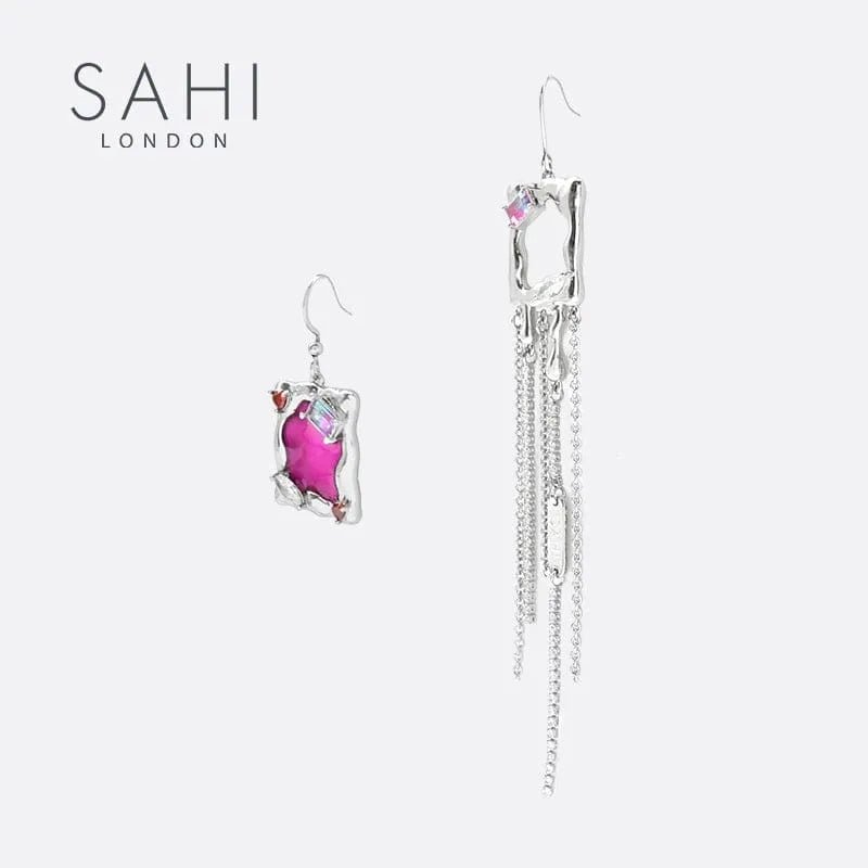 With Love Heart Enamel Metaverse Rain Dangling Earrings - SAHI London | Handcrafted Jewellery Handbags & T-shirt Fashion