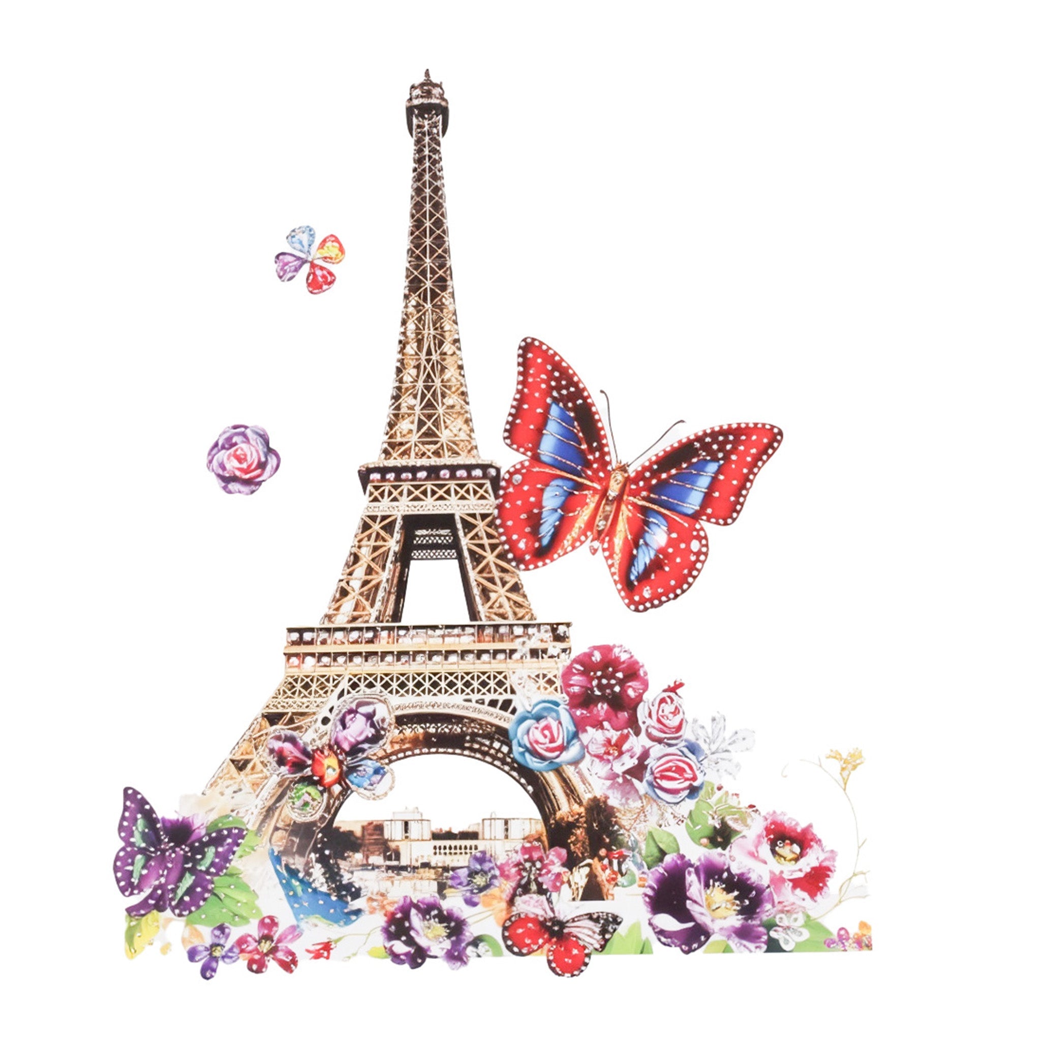 Cotton Eiffel Tower Printed & Embroidered T-Shirt