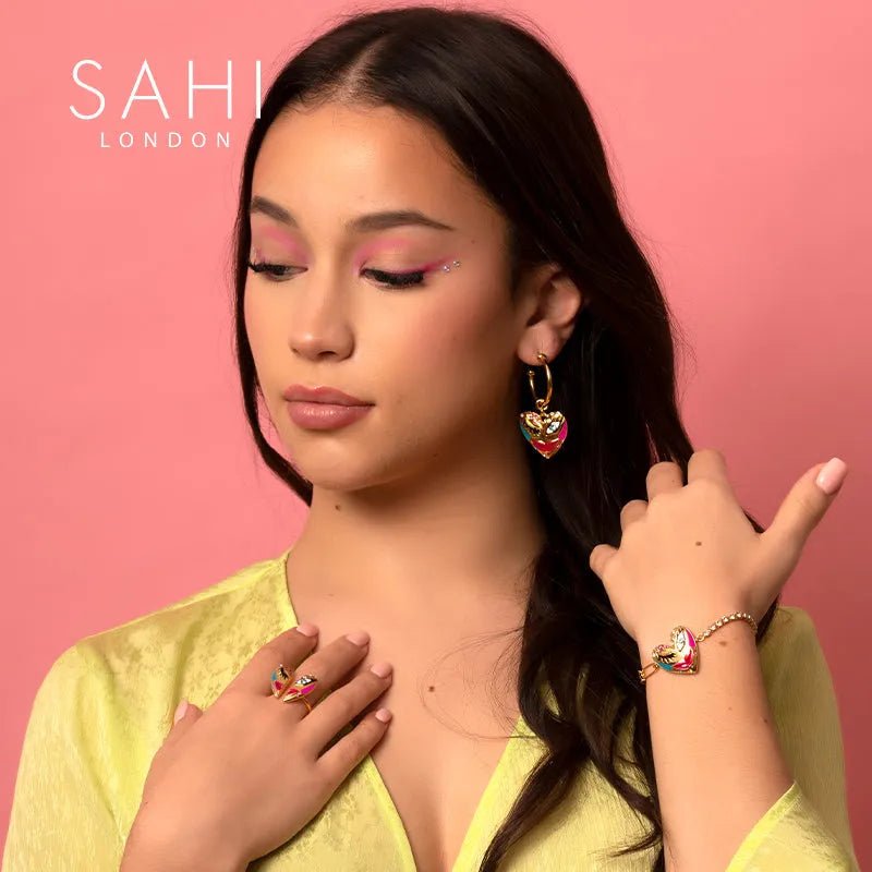 Love Affair Hoop Drop Earrings - SAHI London | Handcrafted Jewellery Handbags & T-shirt Fashion