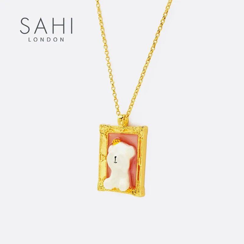 Picture Frame Cute Camellia Bear Chain Necklace - SAHI London | Handcrafted Jewellery Handbags & T-shirt Fashion