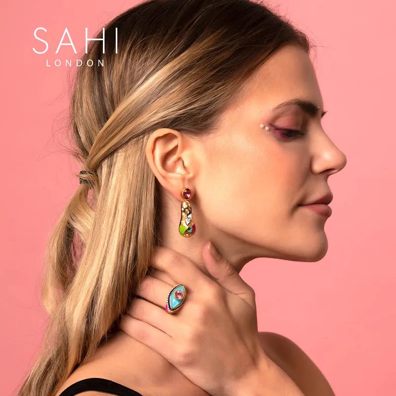 Love Affair Teardrop Drop Earrings - SAHI London | Handcrafted Jewellery Handbags & T-shirt Fashion